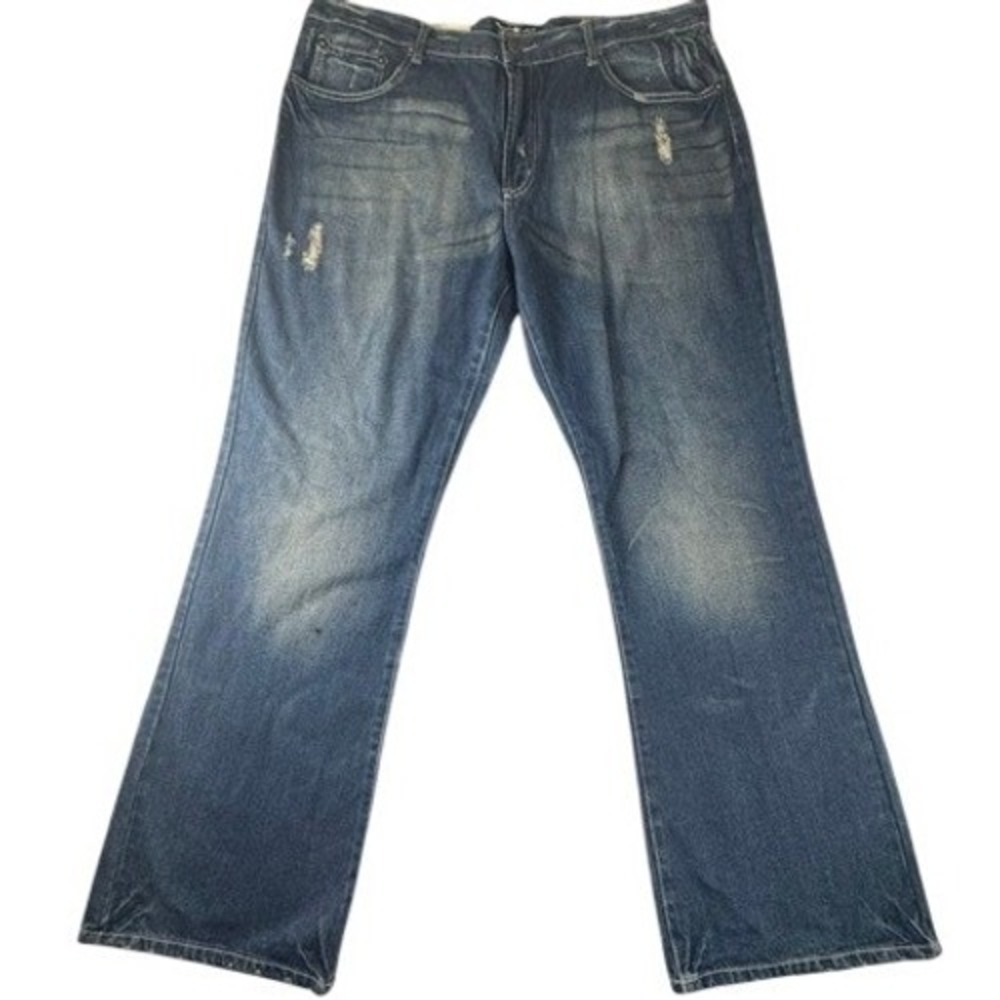 NWT Los Altos Boots Jeans Mens 40x32 Dark Indigo Bootcut Distressed Denim